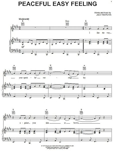 open zoom image for Peaceful Easy Feeling - Piano/Vocal/Guitar, New, Main