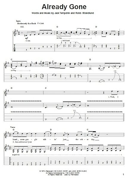 open zoom image for Already Gone - Guitar Tab Play-Along, New, Main