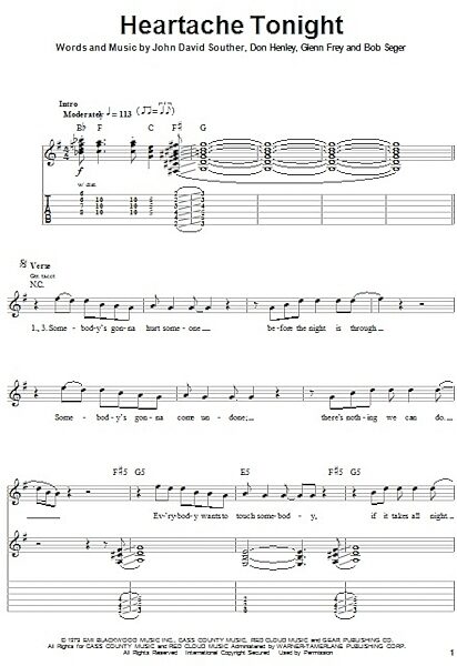 open zoom image for Heartache Tonight - Guitar Tab Play-Along, New, Main