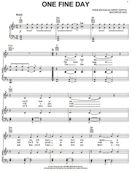 open zoom image for One Fine Day - Piano/Vocal/Guitar, New, Main