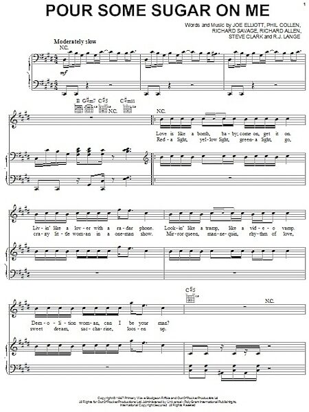 open zoom image for Pour Some Sugar On Me - Piano/Vocal/Guitar, New, Main