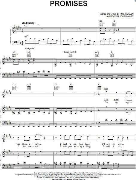 open zoom image for Promises - Piano/Vocal/Guitar, New, Main