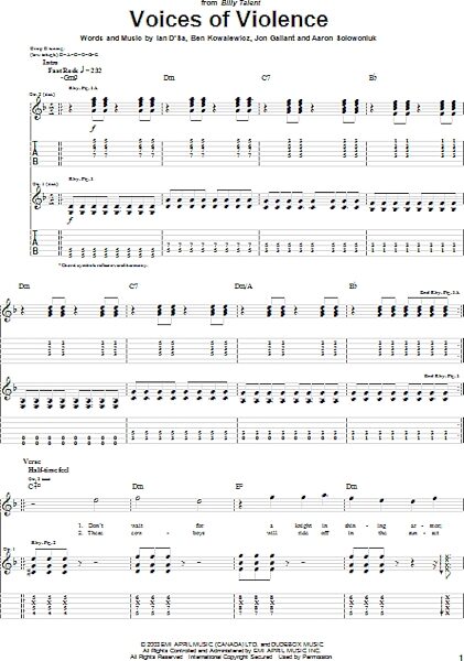 open zoom image for Voices Of Violence - Guitar TAB, New, Main