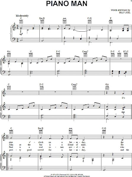 open zoom image for Piano Man - Piano/Vocal/Guitar, New, Main
