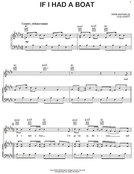 open zoom image for If I Had A Boat - Piano/Vocal/Guitar, New, Main