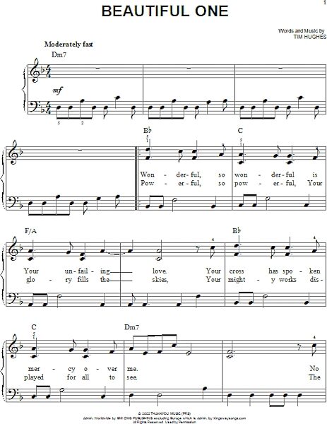 open zoom image for Beautiful One - Easy Piano, New, Main