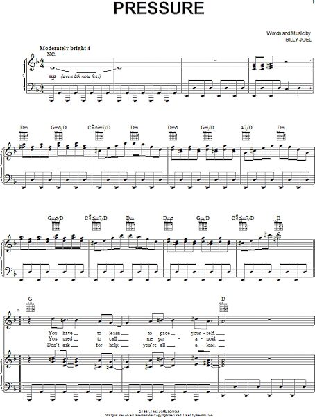 open zoom image for Pressure - Piano/Vocal/Guitar, New, Main
