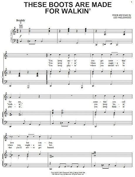 open zoom image for These Boots Are Made For Walkin' - Piano/Vocal/Guitar, New, Main