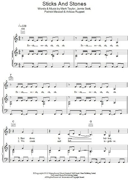 open zoom image for Sticks And Stones - Piano/Vocal/Guitar, New, Main