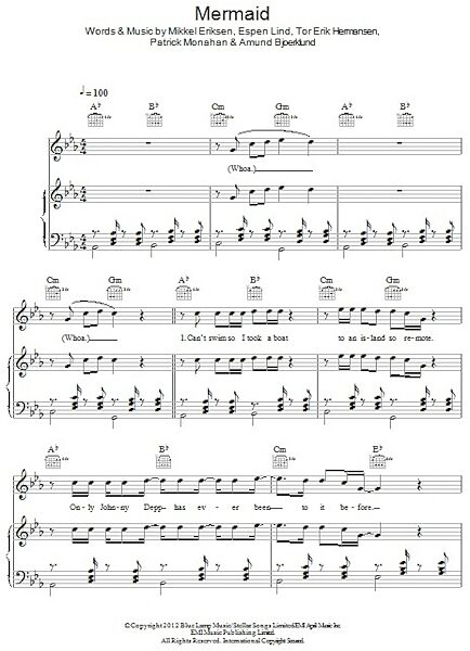 open zoom image for Mermaid - Piano/Vocal/Guitar, New, Main