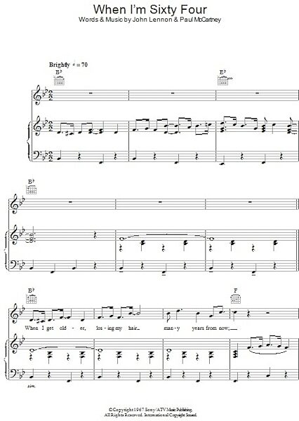 open zoom image for When I'm Sixty-Four - Piano/Vocal/Guitar, New, Main