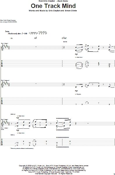 open zoom image for One Track Mind - Guitar TAB, New, Main