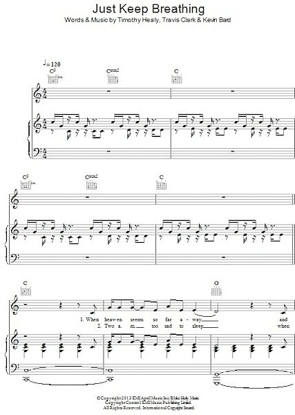open zoom image for Just Keep Breathing - Piano/Vocal/Guitar, New, Main