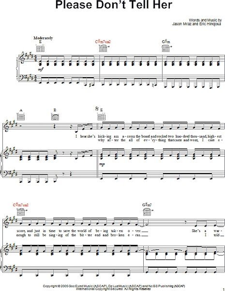 open zoom image for Please Don't Tell Her - Piano/Vocal/Guitar, New, Main