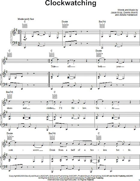 open zoom image for Clockwatching - Piano/Vocal/Guitar, New, Main