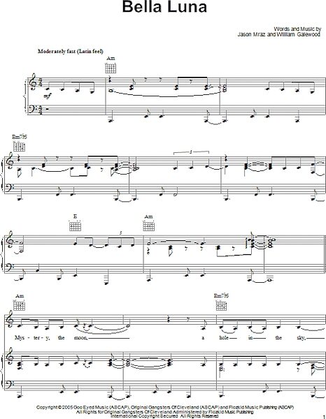 open zoom image for Bella Luna - Piano/Vocal/Guitar, New, Main
