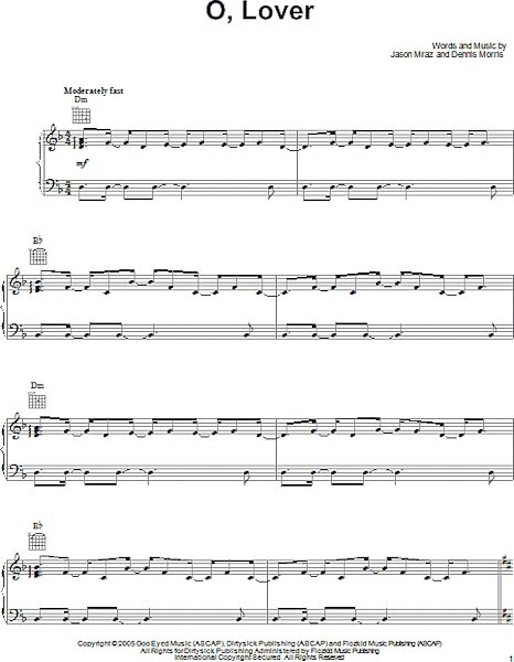 open zoom image for O, Lover - Piano/Vocal/Guitar, New, Main