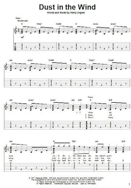 open zoom image for Dust In The Wind - Solo Guitar, New, Main