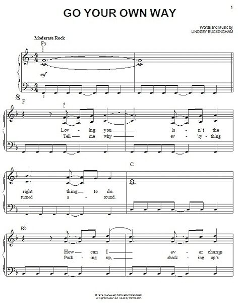 open zoom image for Go Your Own Way - Easy Piano, New, Main