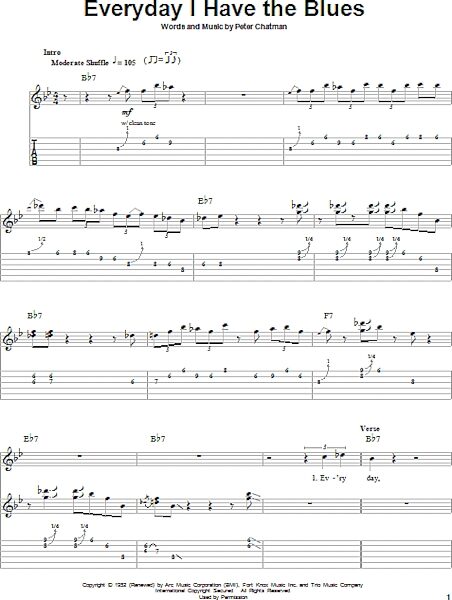 open zoom image for Everyday I Have The Blues - Guitar Tab Play-Along, New, Main