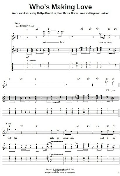 open zoom image for Who's Making Love - Guitar Tab Play-Along, New, Main