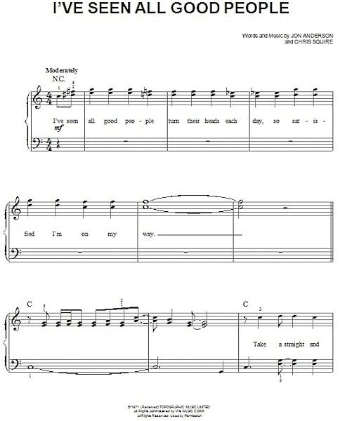 open zoom image for I've Seen All Good People - Easy Piano, New, Main