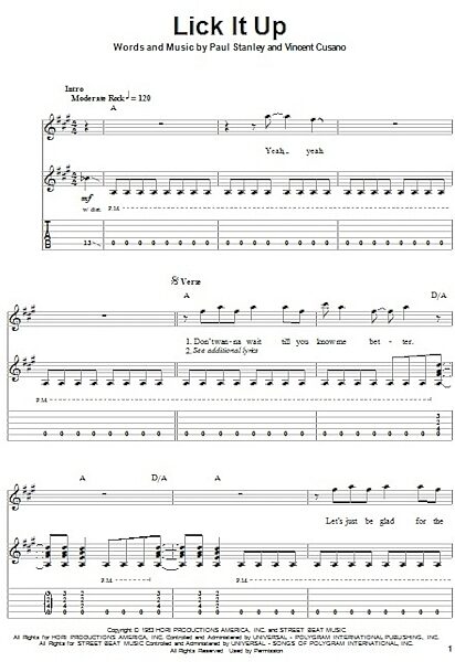 open zoom image for Lick It Up - Guitar Tab Play-Along, New, Main