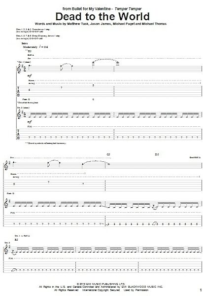 open zoom image for Dead To The World - Guitar TAB, New, Main