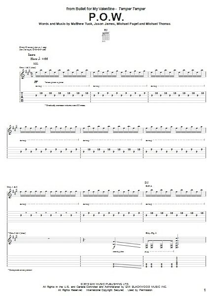 open zoom image for P.O.W. - Guitar TAB, New, Main