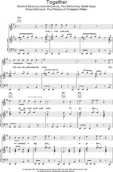 open zoom image for Together - Piano/Vocal/Guitar, New, Main