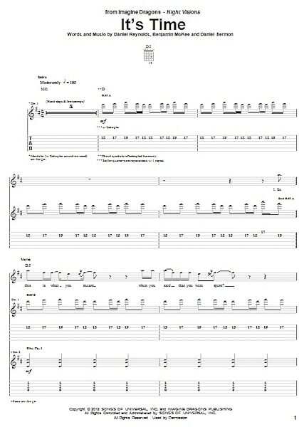 open zoom image for It's Time - Guitar TAB, New, Main