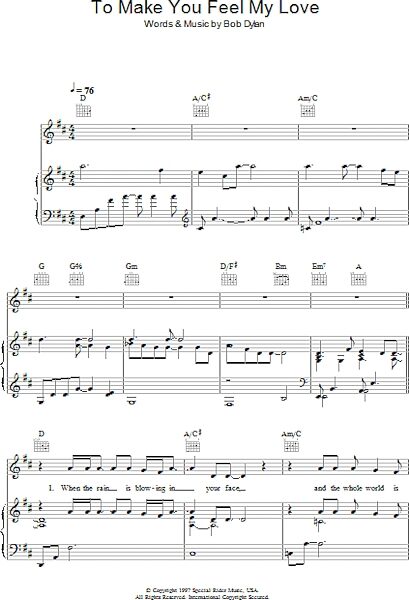 open zoom image for To Make You Feel My Love - Piano/Vocal/Guitar, New, Main