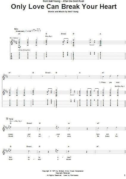 open zoom image for Only Love Can Break Your Heart - Guitar TAB, New, Main