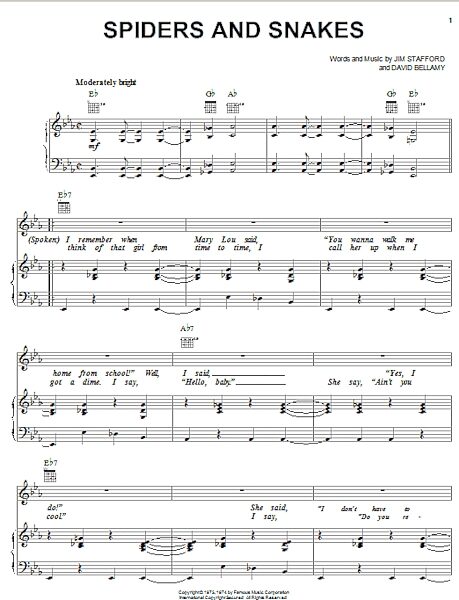 open zoom image for Spiders And Snakes - Piano/Vocal/Guitar, New, Main