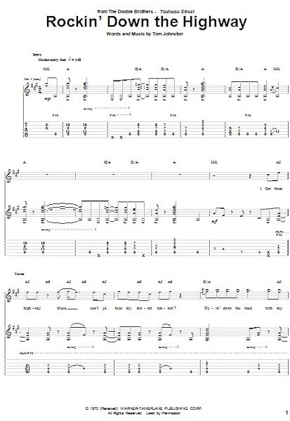 open zoom image for Rockin' Down The Highway - Guitar TAB, New, Main