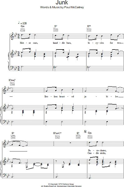 open zoom image for Junk - Piano/Vocal/Guitar, New, Main