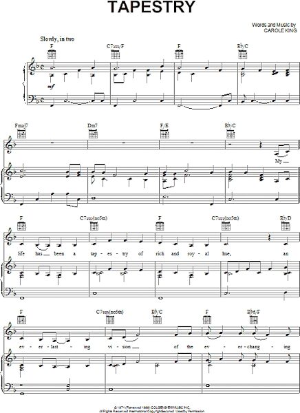 open zoom image for Tapestry - Piano/Vocal/Guitar, New, Main