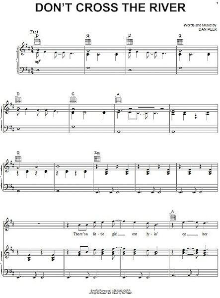 open zoom image for Don't Cross The River - Piano/Vocal/Guitar, New, Main