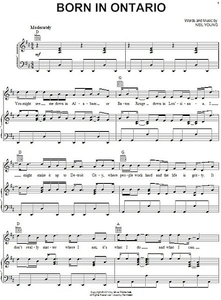 open zoom image for Born In Ontario - Piano/Vocal/Guitar, New, Main