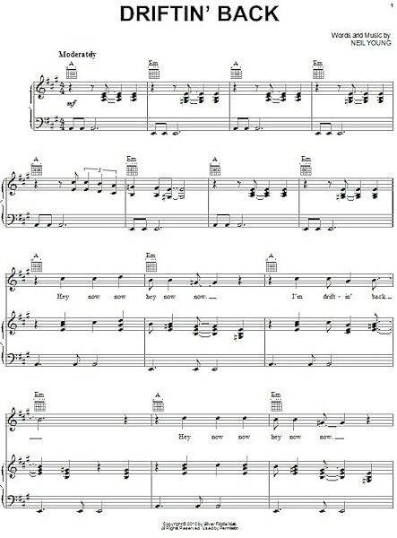 open zoom image for Driftin' Back - Piano/Vocal/Guitar, New, Main