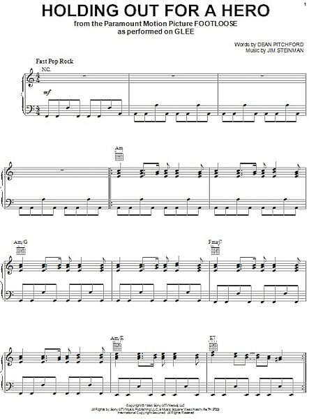 open zoom image for Holding Out For A Hero - Piano/Vocal/Guitar, New, Main