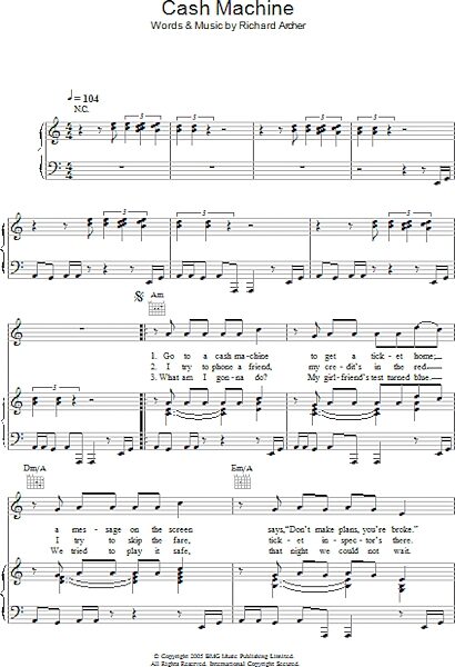 open zoom image for Cash Machine - Piano/Vocal/Guitar, New, Main