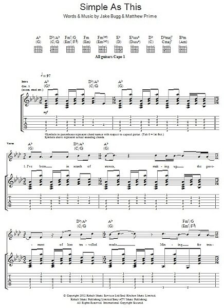 open zoom image for Simple As This - Guitar TAB, New, Main