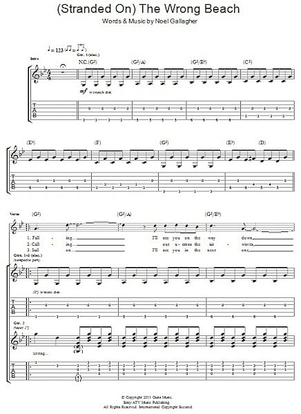 open zoom image for (Stranded On) The Wrong Beach - Guitar TAB, New, Main