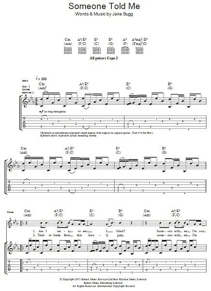 open zoom image for Someone Told Me - Guitar TAB, New, Main