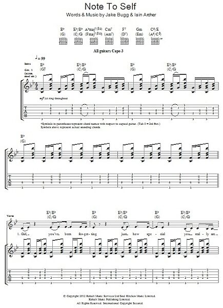 open zoom image for Note To Self - Guitar TAB, New, Main