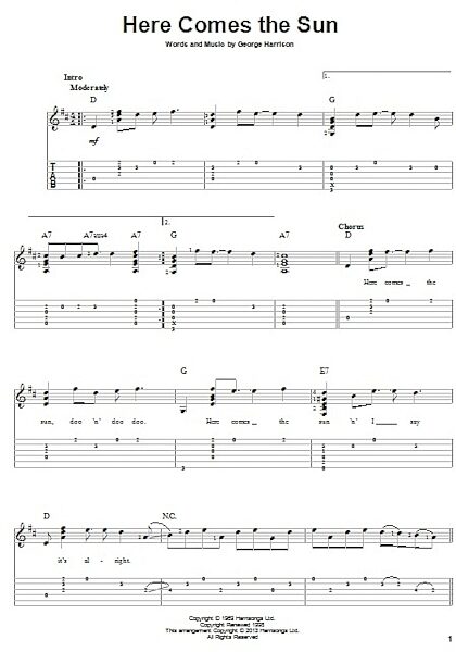 open zoom image for Here Comes The Sun - Solo Guitar, New, Main