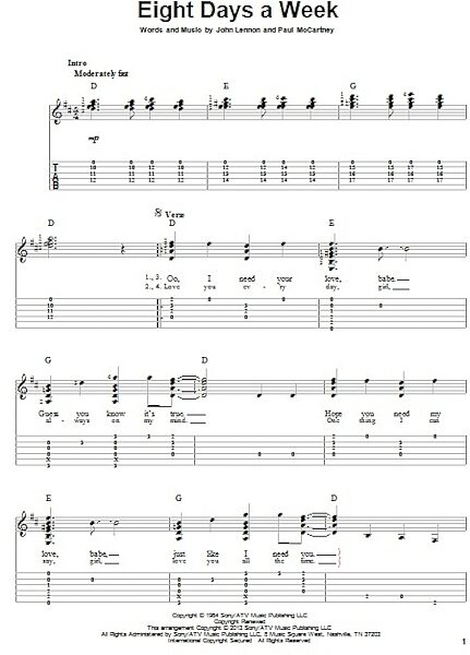 open zoom image for Eight Days A Week - Solo Guitar, New, Main