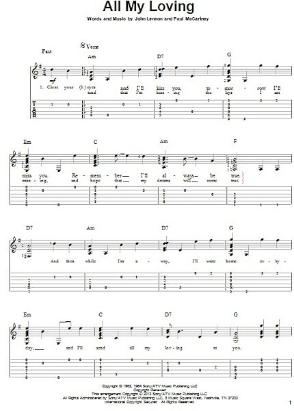 open zoom image for All My Loving - Solo Guitar, New, Main