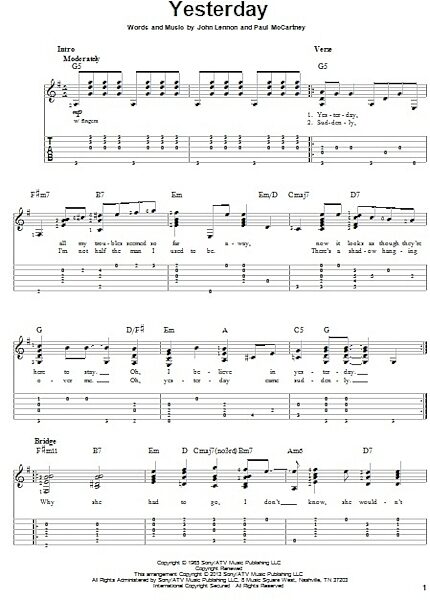 open zoom image for Yesterday - Solo Guitar, New, Main